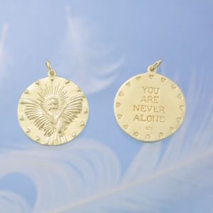 Guardian Angel Gold Charm Both Sides