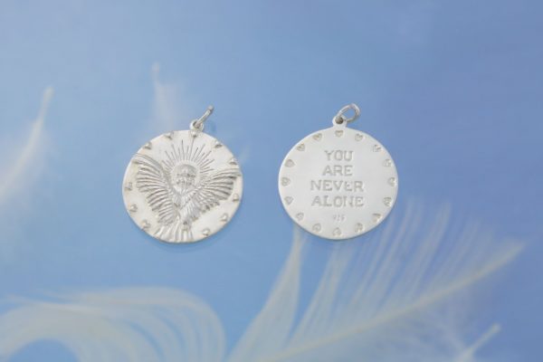 Guardian Angel Silver Charm Both Sides