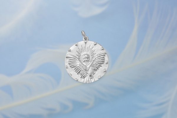 Guardian Angel Silver Charm Front